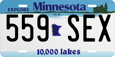 MN license plate 559SEX