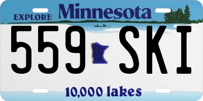 MN license plate 559SKI
