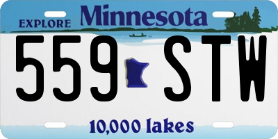 MN license plate 559STW