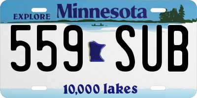 MN license plate 559SUB