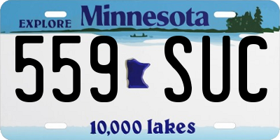 MN license plate 559SUC