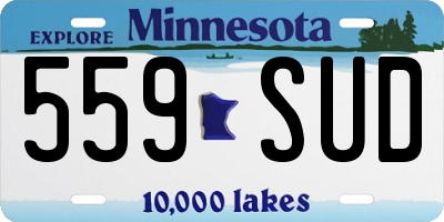 MN license plate 559SUD