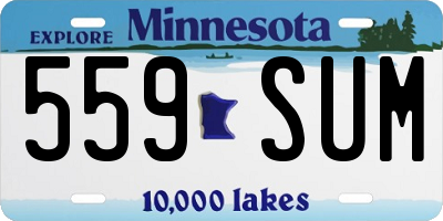 MN license plate 559SUM