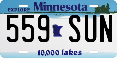 MN license plate 559SUN