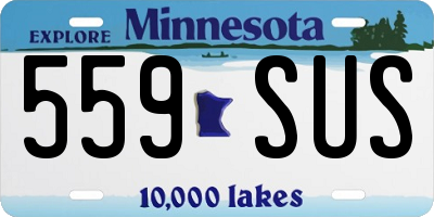 MN license plate 559SUS