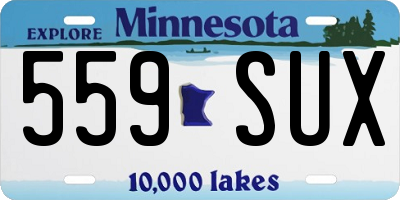 MN license plate 559SUX