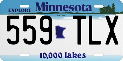 MN license plate 559TLX