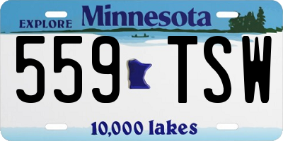 MN license plate 559TSW