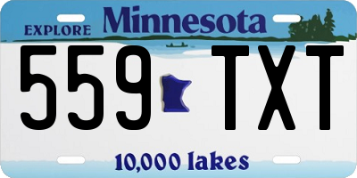 MN license plate 559TXT