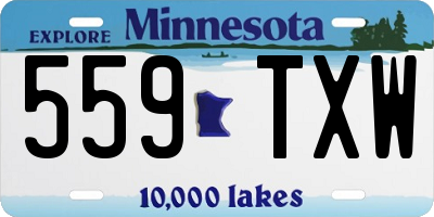MN license plate 559TXW