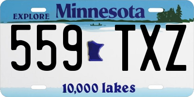MN license plate 559TXZ