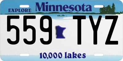 MN license plate 559TYZ