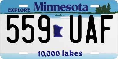 MN license plate 559UAF