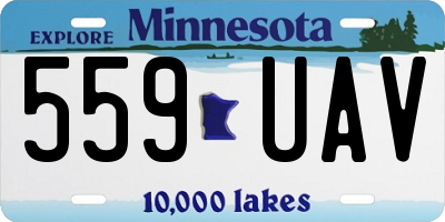 MN license plate 559UAV