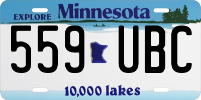 MN license plate 559UBC