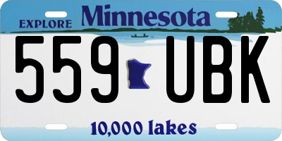 MN license plate 559UBK