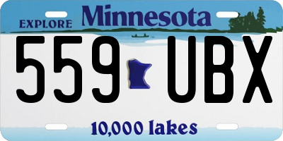 MN license plate 559UBX