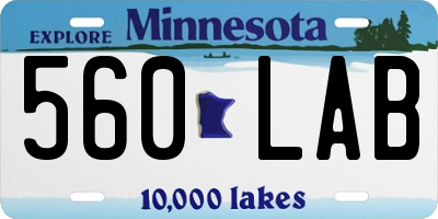 MN license plate 560LAB