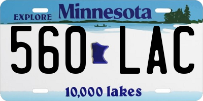 MN license plate 560LAC