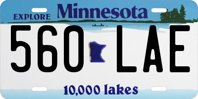 MN license plate 560LAE