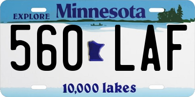MN license plate 560LAF