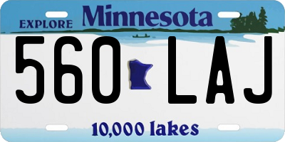 MN license plate 560LAJ