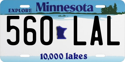 MN license plate 560LAL