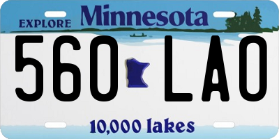 MN license plate 560LAO