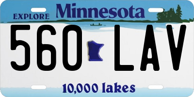 MN license plate 560LAV