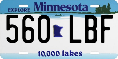 MN license plate 560LBF
