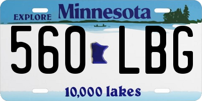 MN license plate 560LBG