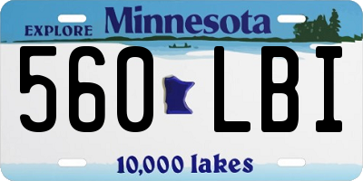 MN license plate 560LBI