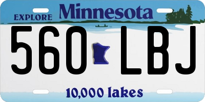 MN license plate 560LBJ
