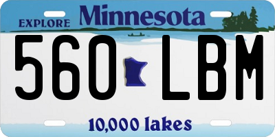 MN license plate 560LBM