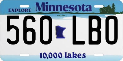 MN license plate 560LBO