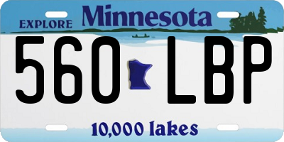 MN license plate 560LBP