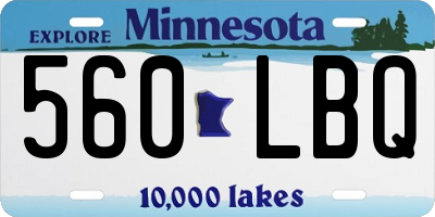 MN license plate 560LBQ