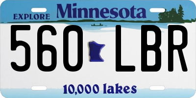 MN license plate 560LBR
