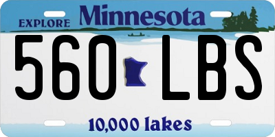 MN license plate 560LBS