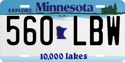MN license plate 560LBW
