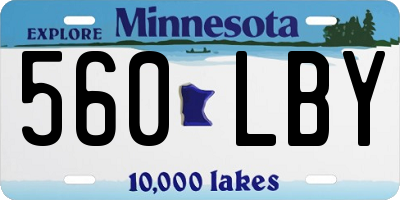 MN license plate 560LBY