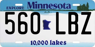 MN license plate 560LBZ