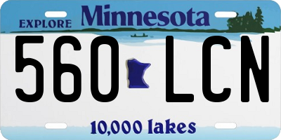 MN license plate 560LCN