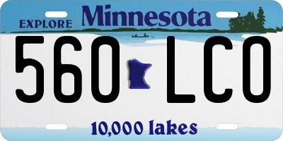 MN license plate 560LCO