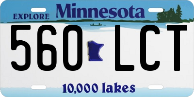 MN license plate 560LCT
