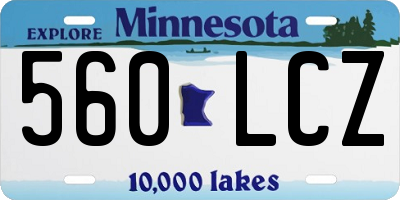 MN license plate 560LCZ