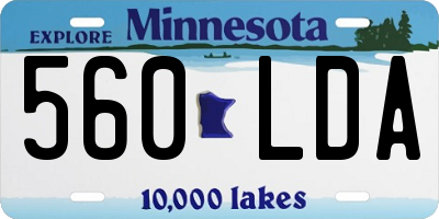 MN license plate 560LDA