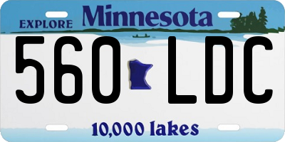 MN license plate 560LDC