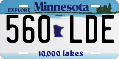 MN license plate 560LDE