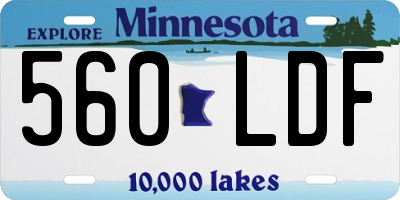 MN license plate 560LDF